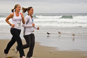 Two Girls Running